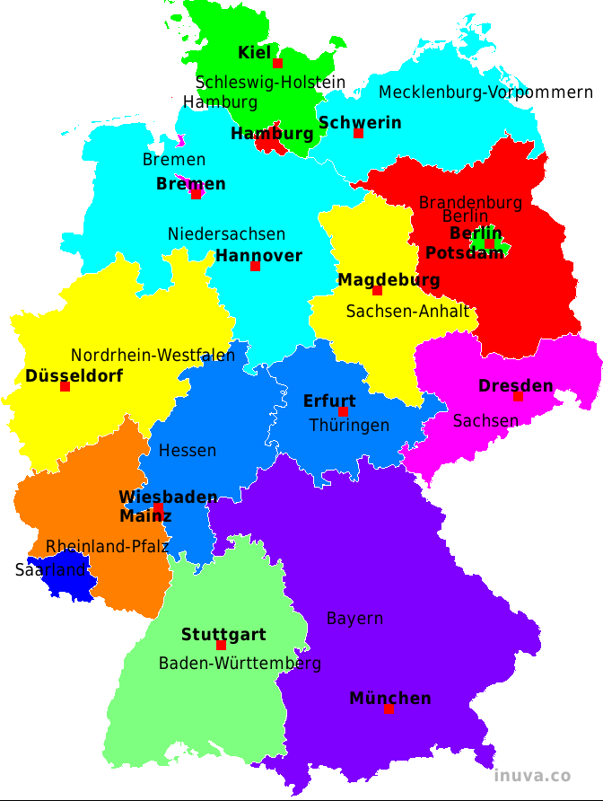 Bundesländer Deutschland Karte Mit Städten