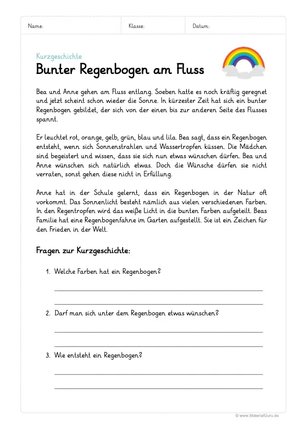 Kurzgeschichte Für Inhaltsangabe Klasse 7 Kurzgeschichten - MaterialGuru