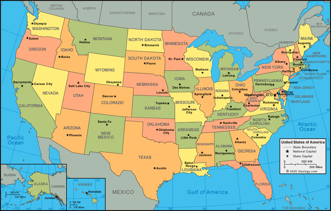 Us Bundesstaat Im Mittleren Westen Labled Map Of The United States - Retha Charmane