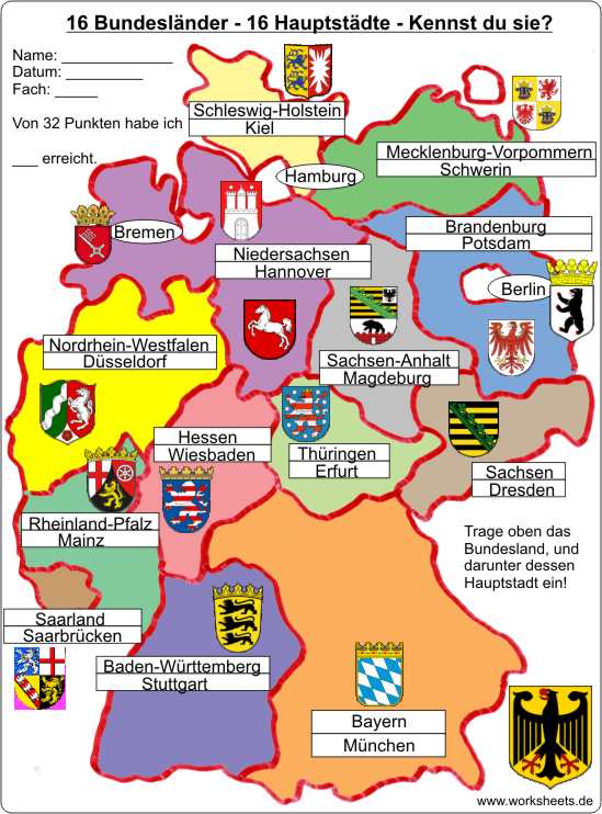 Bundesländer Deutschland Karte Mit Städten landkarte deutschland bundesländer mit hauptstädten | FLI