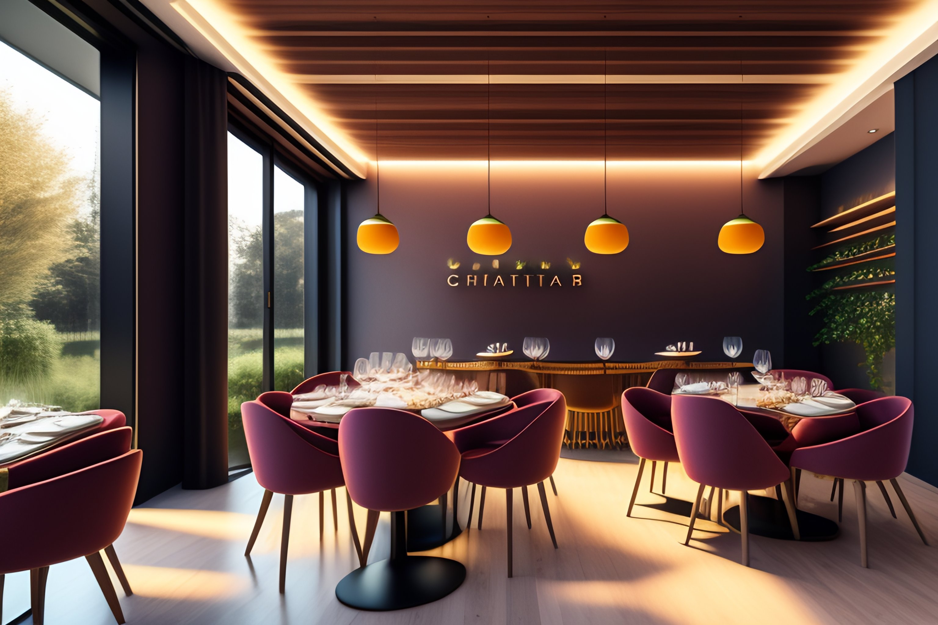Restaurant In Der Nähe Vom Standort Top-bewertung Lexica - A natural light modern restaurant, grape wine pots on wall