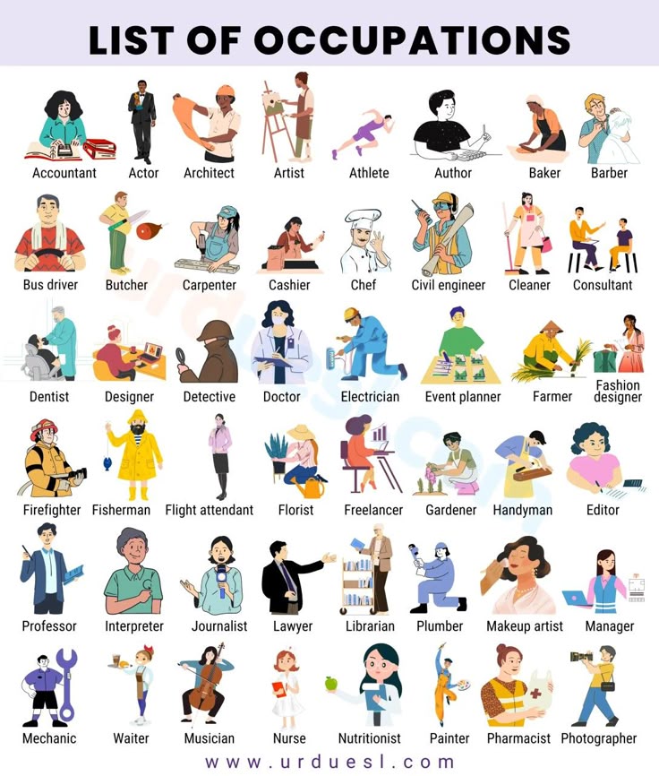 Jobs Bei Der Stadt Lübeck List of Jobs and Occupations | List of jobs, Vocabulary pictures, Learn