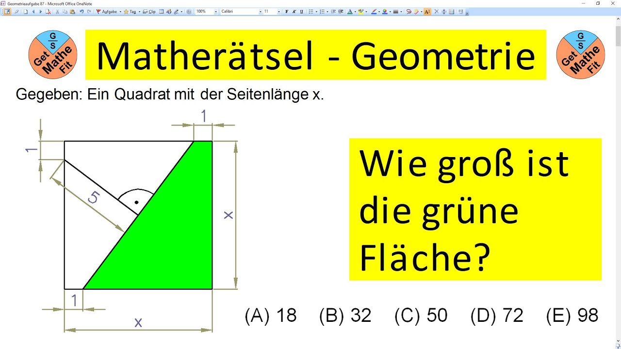 Wie Lange Dauert Die Einbürgerung In Deutschland Matherätsel Geometrieaufgabe - Wie groß ist die grüne Fläche? - YouTube