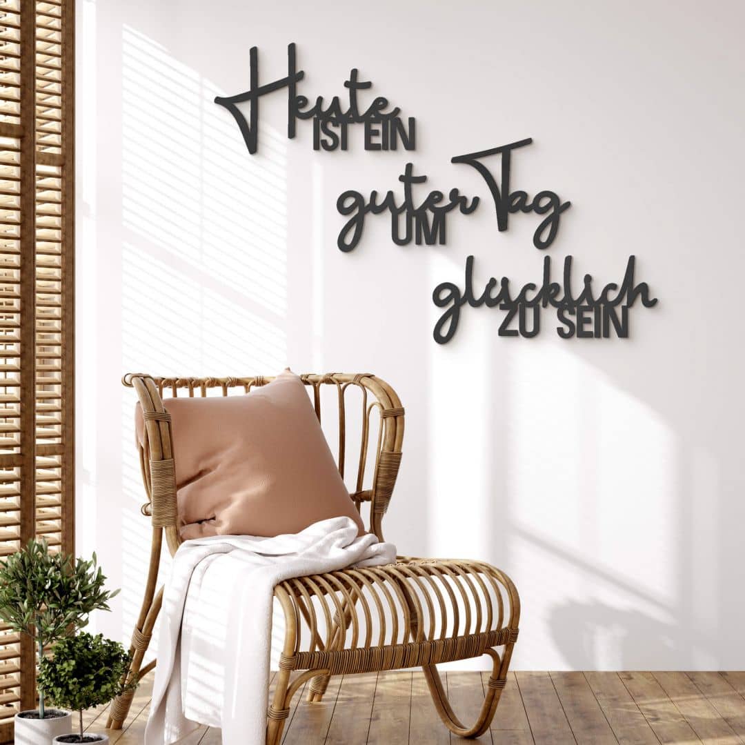 Guter Friseur Für Kurzhaarschnitte In Der Nähe MDF - Holzdeko - Heute ist ein guter Tag um glücklich zu sein | wall-art.de