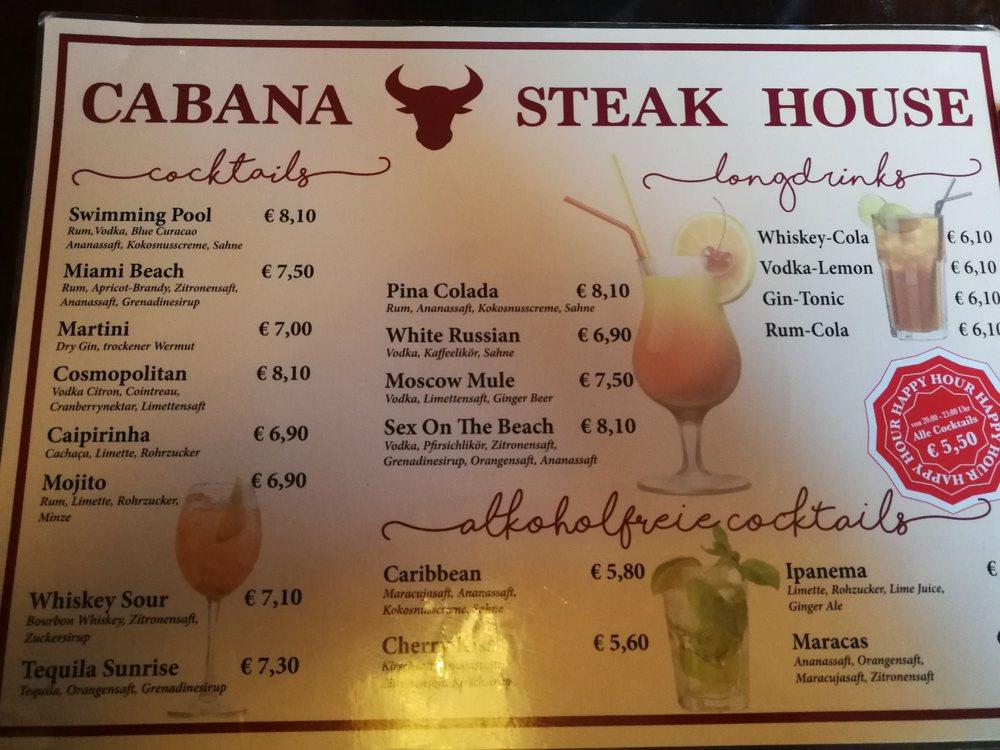 Cabana Steak House Restaurant - Beste Steakhouse Hamburg Menu at Cabana Steak House Restaurant, Hamburg, Friedrich-Ebert-Damm 28