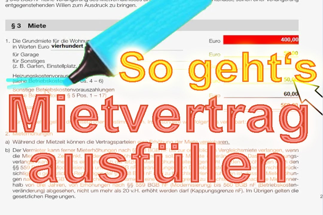 Reicht Der Mietvertrag Zum Ummelden Mietvertrag Wohnung ausfüllen, abschließen und Inhalt verstehen. So