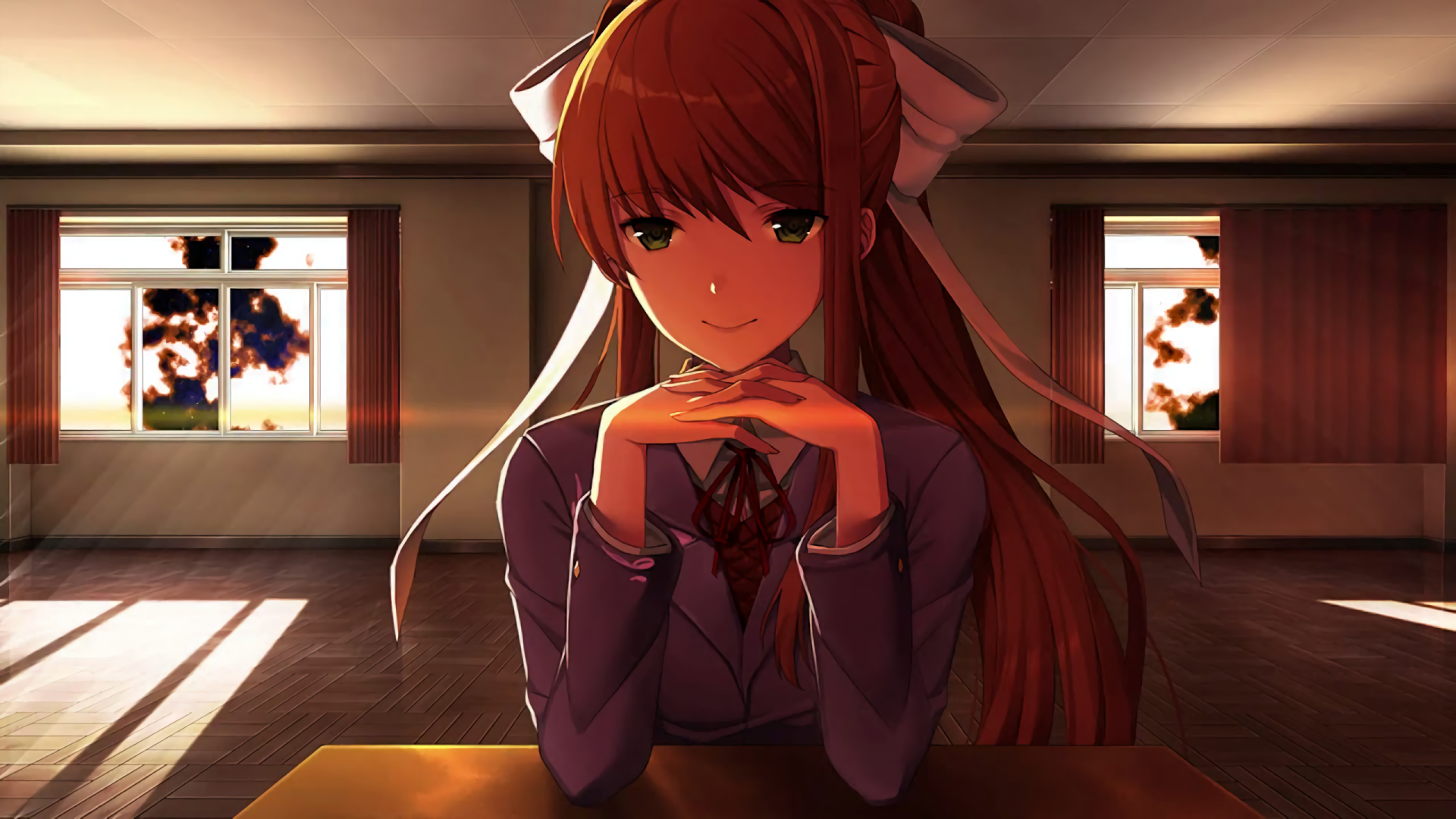Monika Goetze Fachärztin Für Frauenheilkunde Und Geburtshilfe Monika in Doki Doki Literature Club HD Wallpaper by Satchely