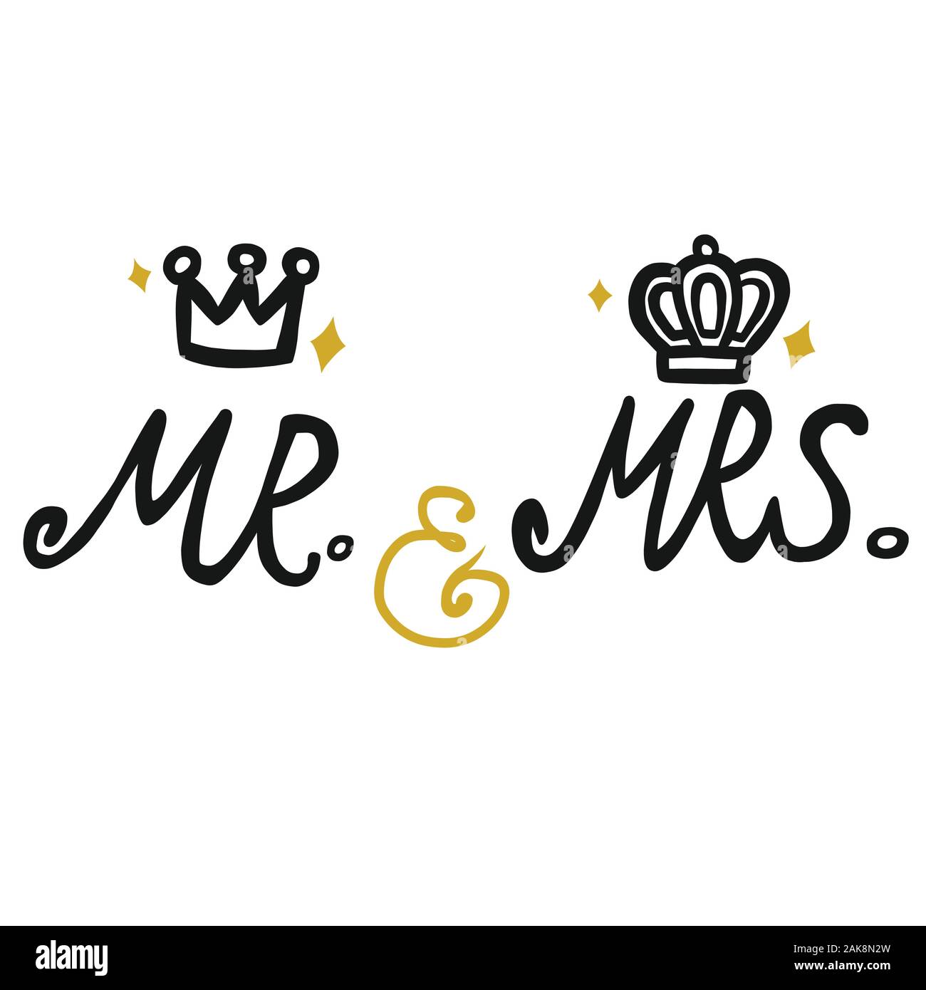 Mr. Wash Berlin Marzahn Rhinstraße Berlin MR. Und Mrs. Mit Vektorgrafiken für Kronensymbole Stock-Vektorgrafik