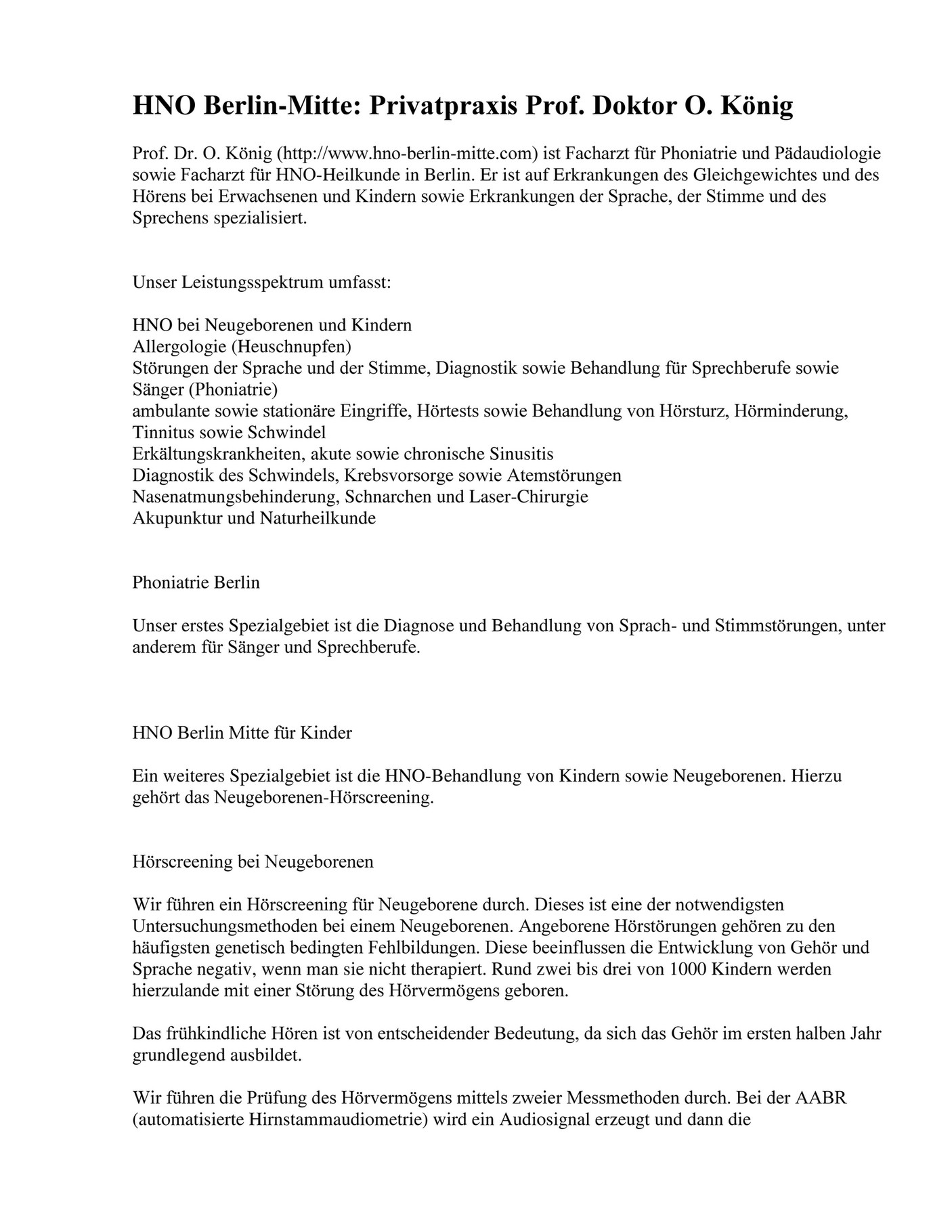 Hno Privatpraxis Prof. Dr. Med. Markus Hambek My publications - HNO Berlin-Mitte - Privatpraxis Prof. Doktor O. König