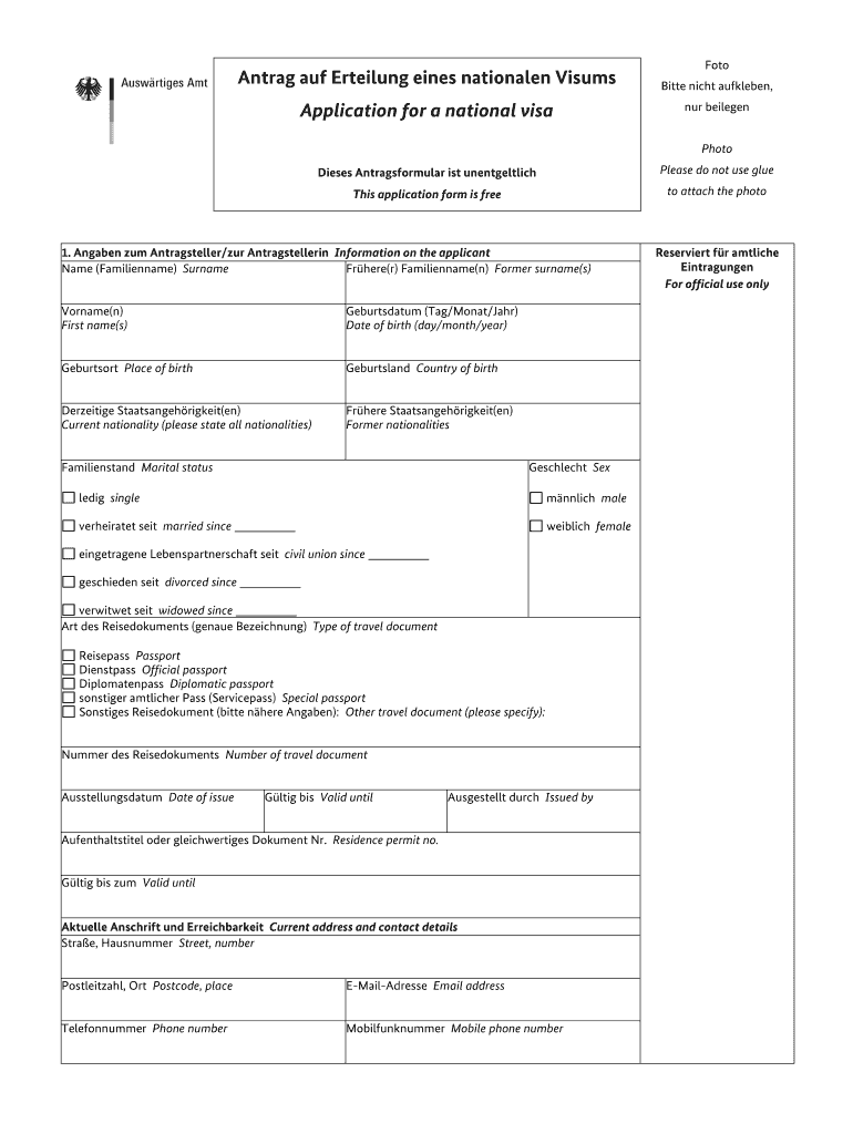 Deutschen Pass Beantragen Online Termin Nationales visum: Fill out & sign online | DocHub