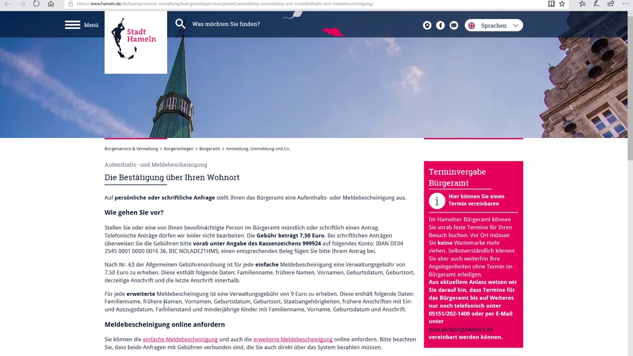Woher Bekomme Ich Eine Meldebescheinigung