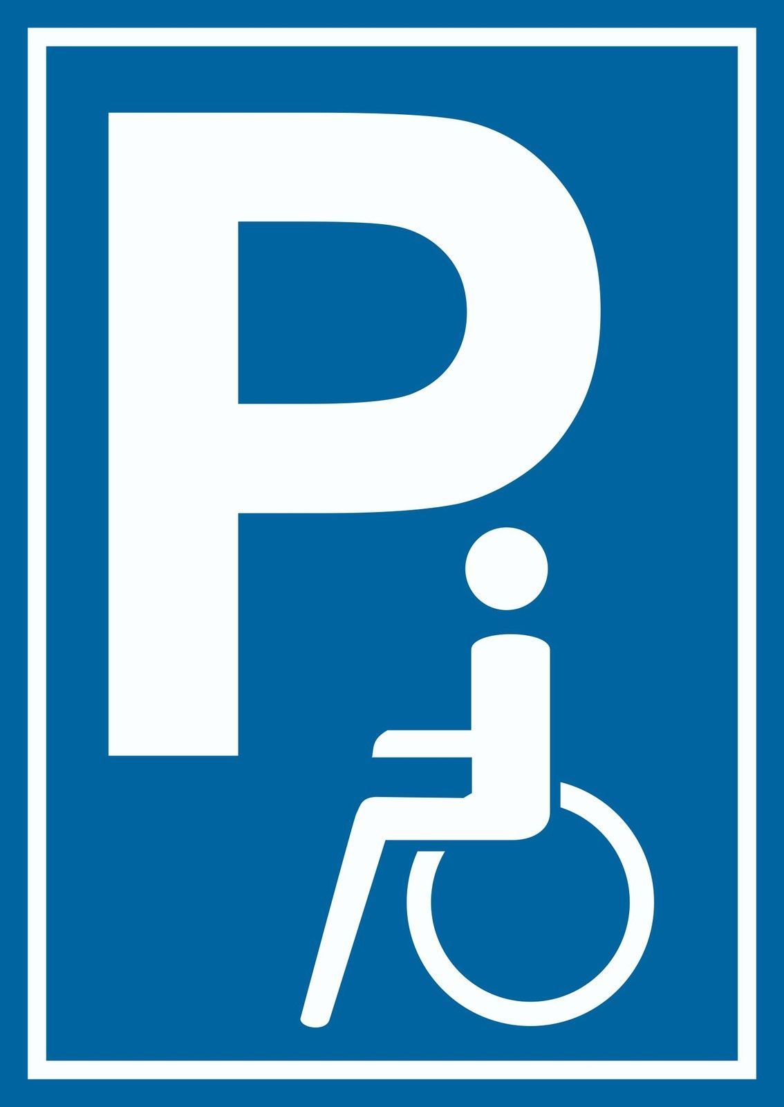Welcher Grad Der Behinderung Für Parkausweis Parkschild Parkplatz für Behinderte, versehrten Parkplatz. Barrierefrei
