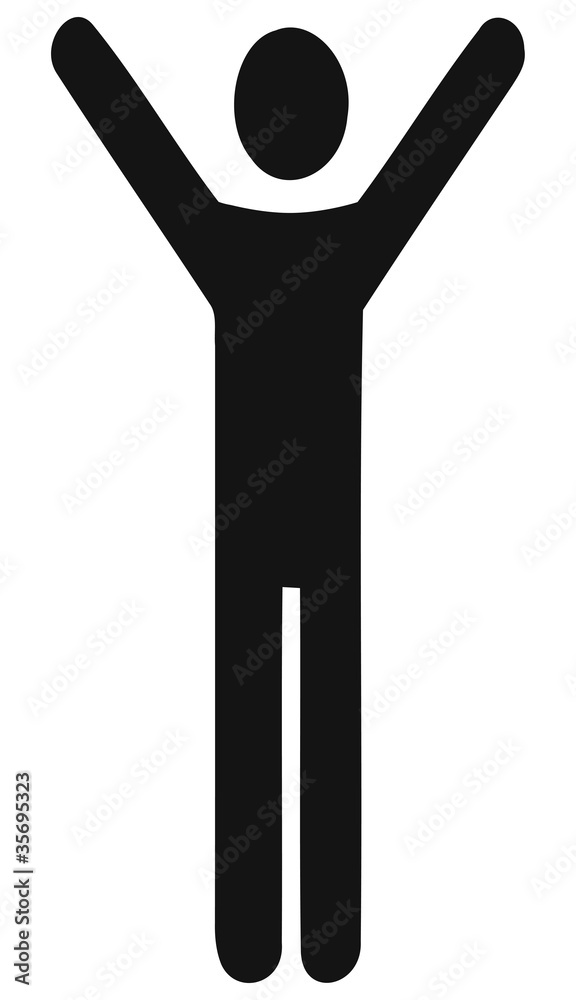 Hoch Und Tiefbau In Der Nähe Piktogramm Hände hoch Stock Illustration | Adobe Stock