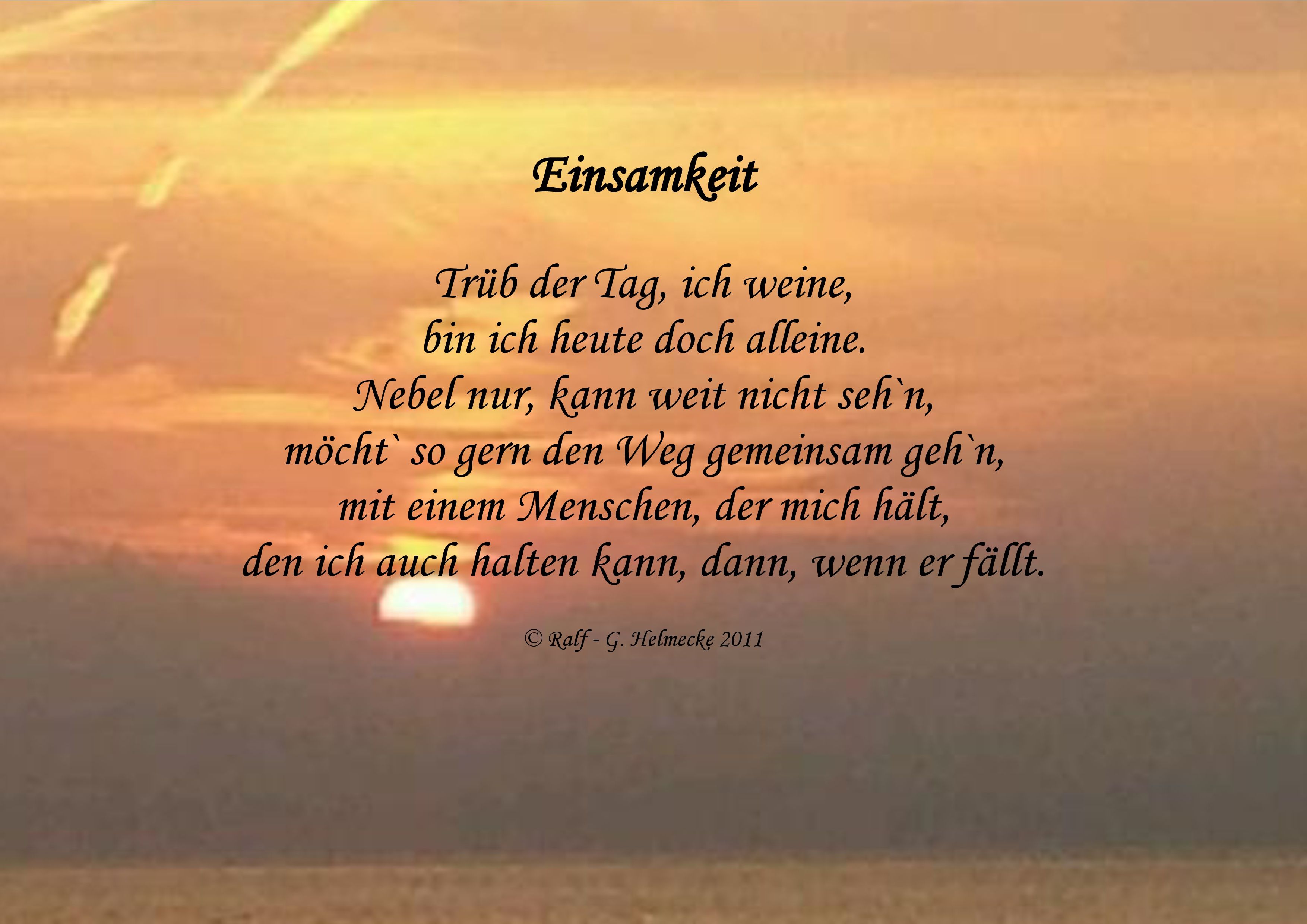 Gedicht über Einsamkeit In Einer Beziehung