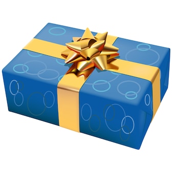 Present Participle Oder Past Participle Premium Vector | Blue wrapped christmas present
