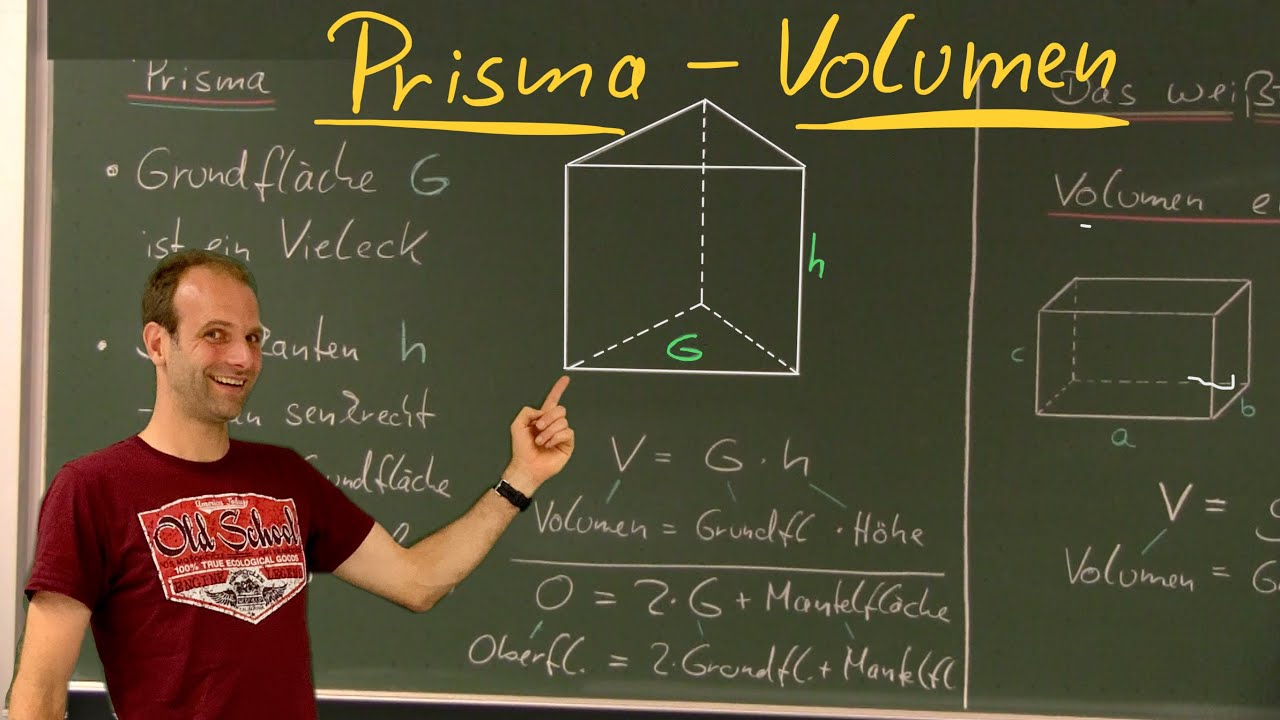 Oberfläche Und Volumen Von Prismen Prisma - Volumen und Oberfläche berechnen - YouTube