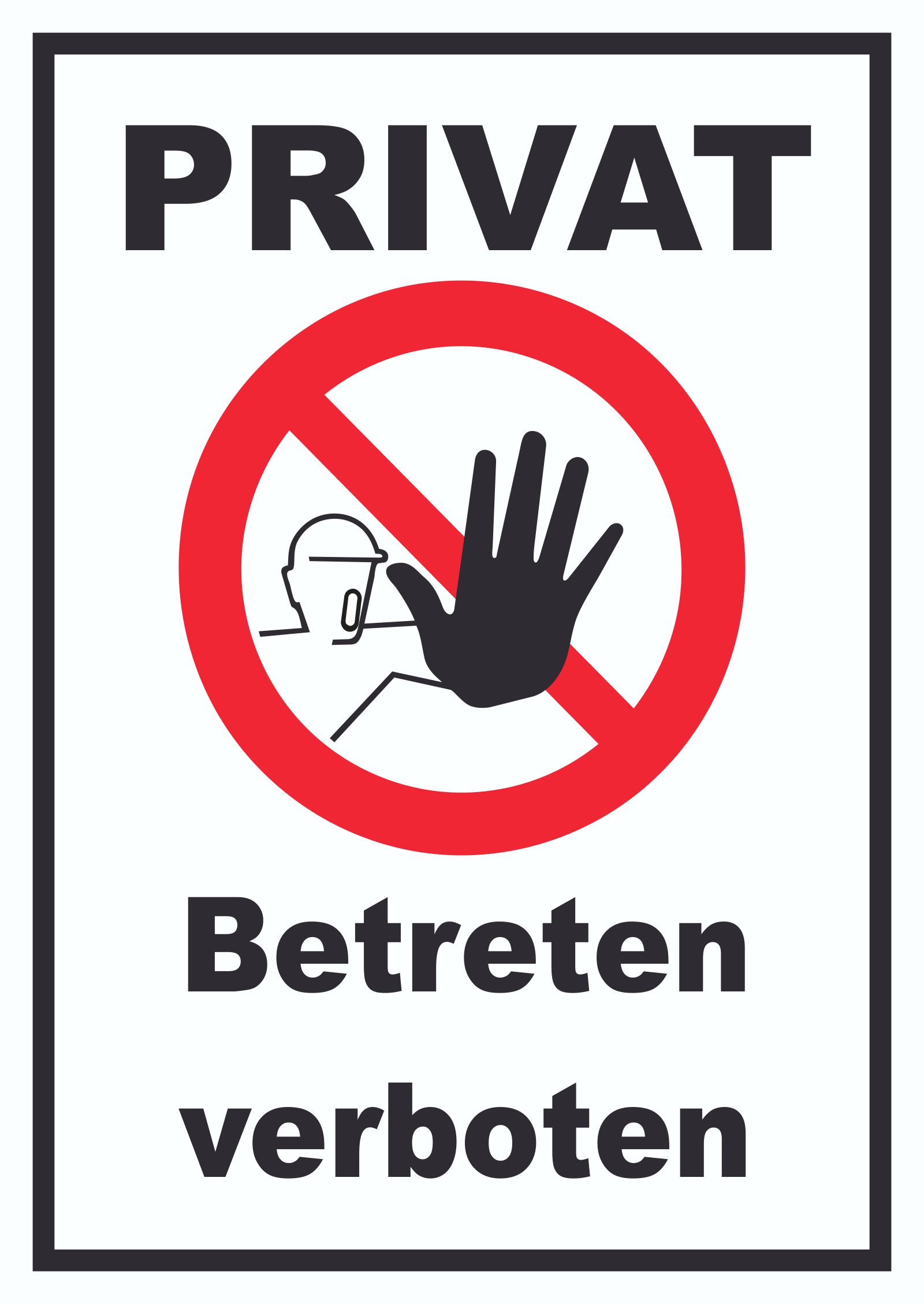 Privatärztliche Hautarztpraxis Dr. Med. Evelin Fuhr Privat Betreten verboten Schild | HB-Druck Schilder, Textildruck