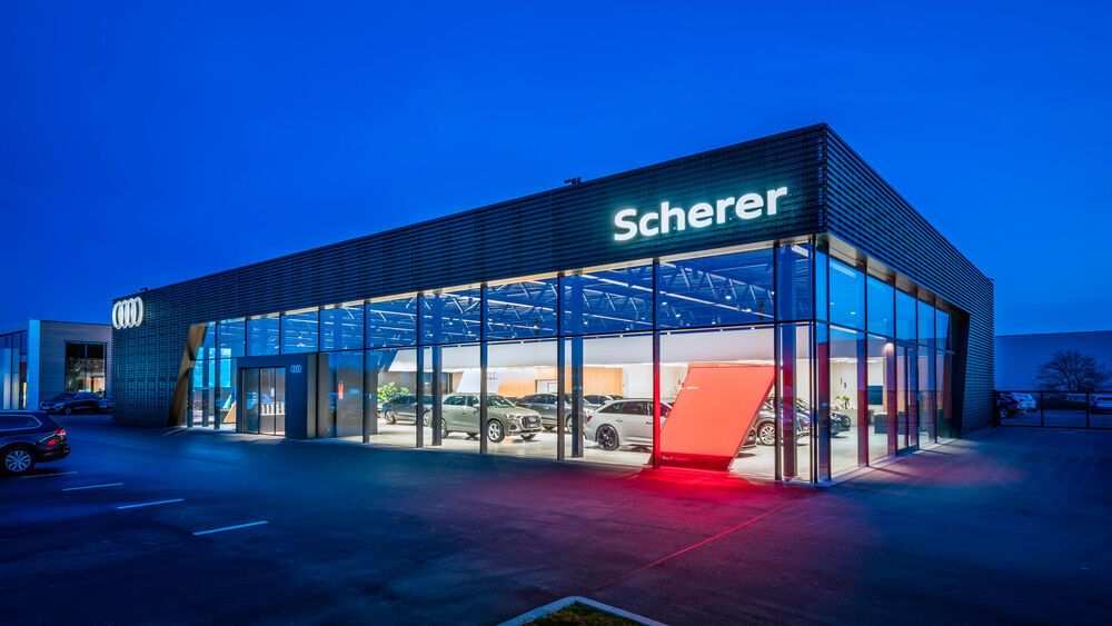 Scherer Gmbh & Co. Kg Mainz - Volkswagen Scherer-Gruppe eröffnet Audi-Terminal mit überraschendem Design || Bild