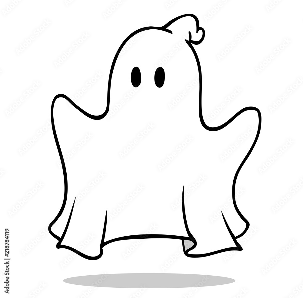 Geist Reich Am St Marien Dom Schwebender Cartoon Geist oder Gespenst Stock Illustration | Adobe Stock