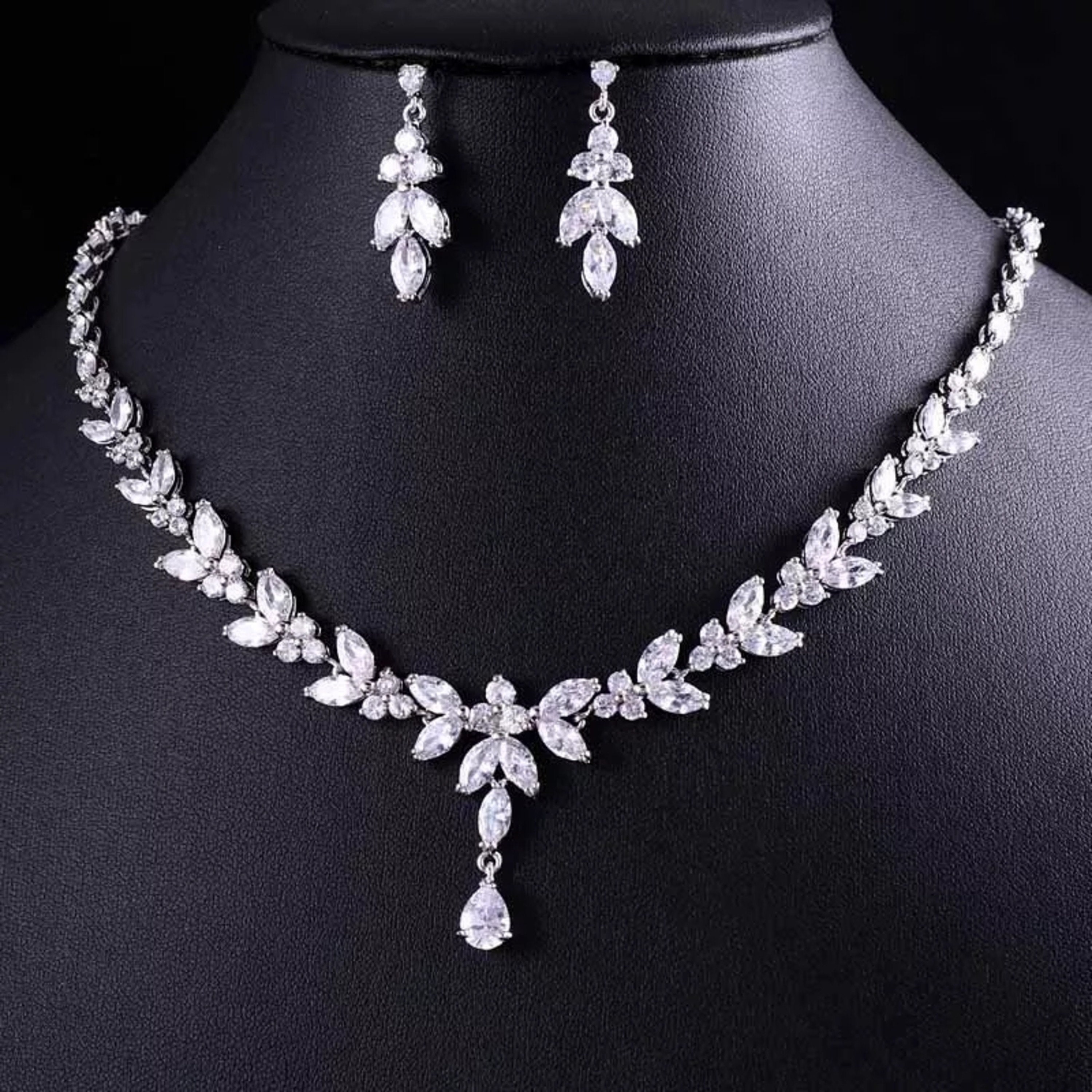 Schmuck An Und Verkauf In Der Nähe Silber Braut Schmuck Set Hochzeit Schmuck Set für Braut - Etsy.de
