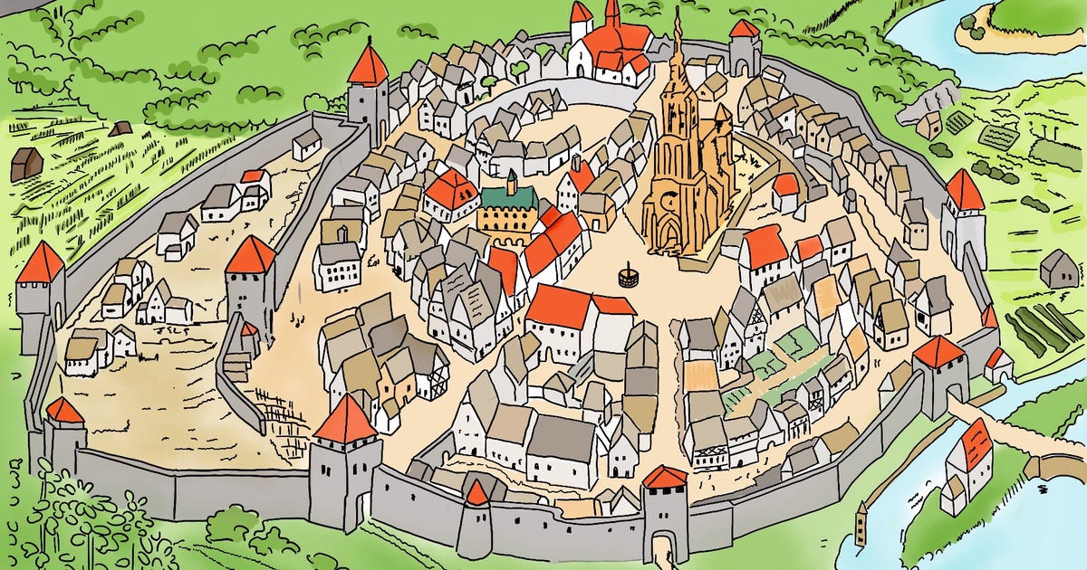 Aufbau Der Stadt Im Mittelalter Stadtmenschen - Städte im Mittelalter - Ge 7 | Burgenlandschule
