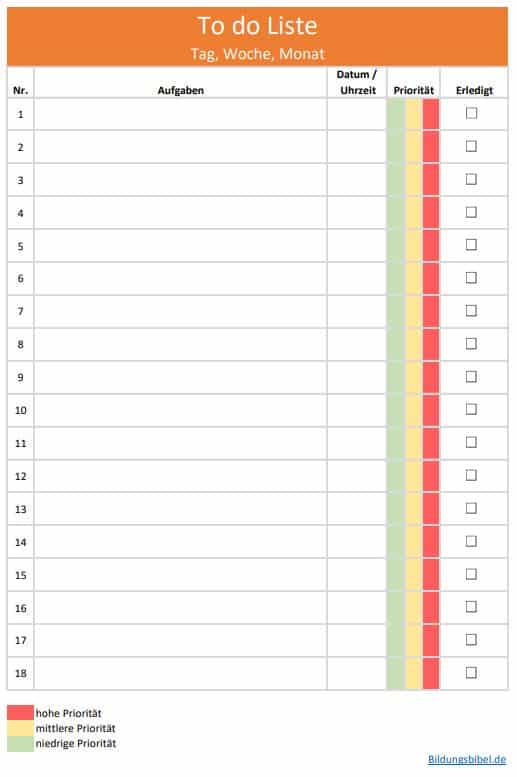 Liste Europäische Länder Und Hauptstädte To-do-Liste Vorlage, 4 Muster für PDF, Excel, Word & LibreOffice