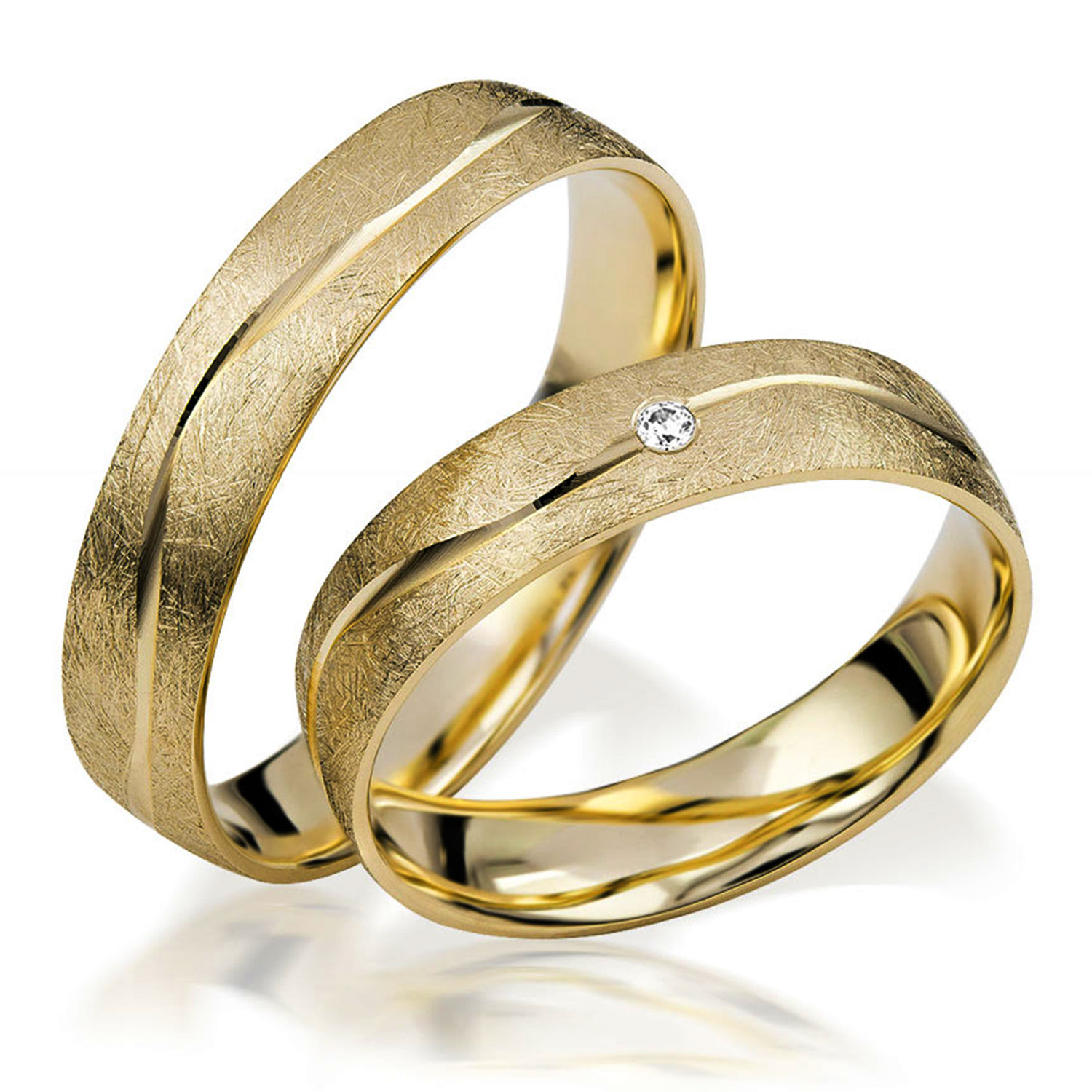 Trauringe Münster Juwelier Aurelius & Goldankauf Trauringe S151 aus Gelbgold Eismatt Onlineshop
