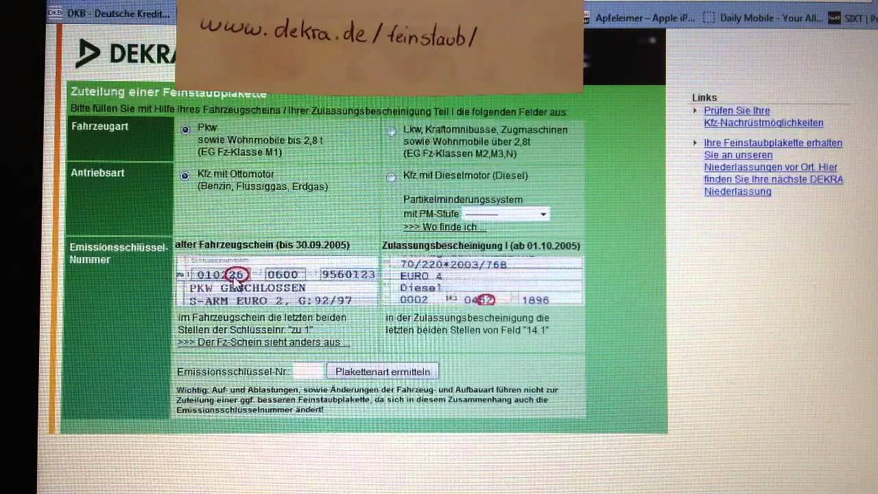 Woher Bekomme Ich Eine Umweltplakette Umweltklasse bestimmen - welche Umweltplakette fürs Auto? - YouTube