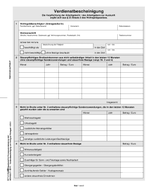 Verdienstbescheinigung Zum Antrag Auf Wohngeld Verdienstbescheinigung - Fill and Sign Printable Template Online