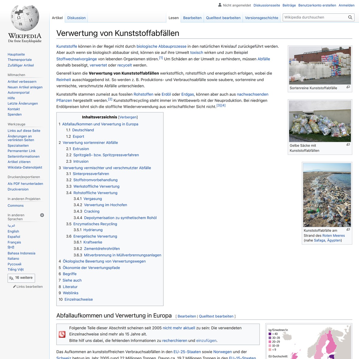 Tote Bäume Fällen Auf Privatgrundstück Verwertung von Kunststoffabfällen – Wikipedia — Are.na