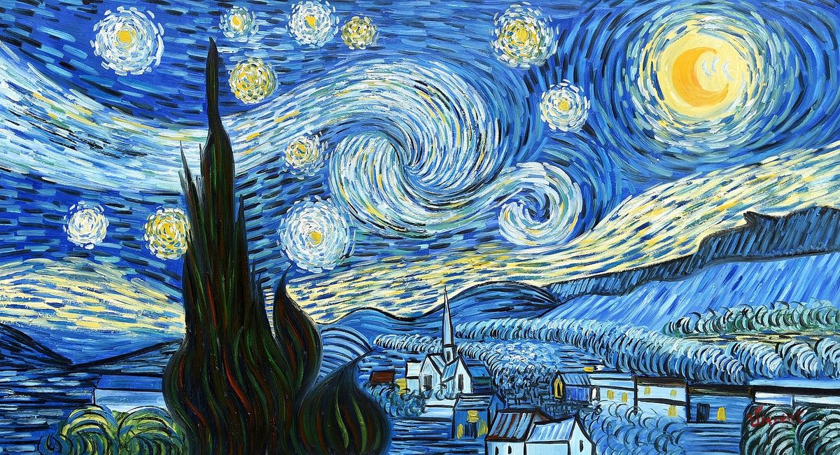 Sternennacht Starry Night Van Gogh Vincent van Gogh - Sternennacht f98769 60x120cm exzellentes Ölgemälde
