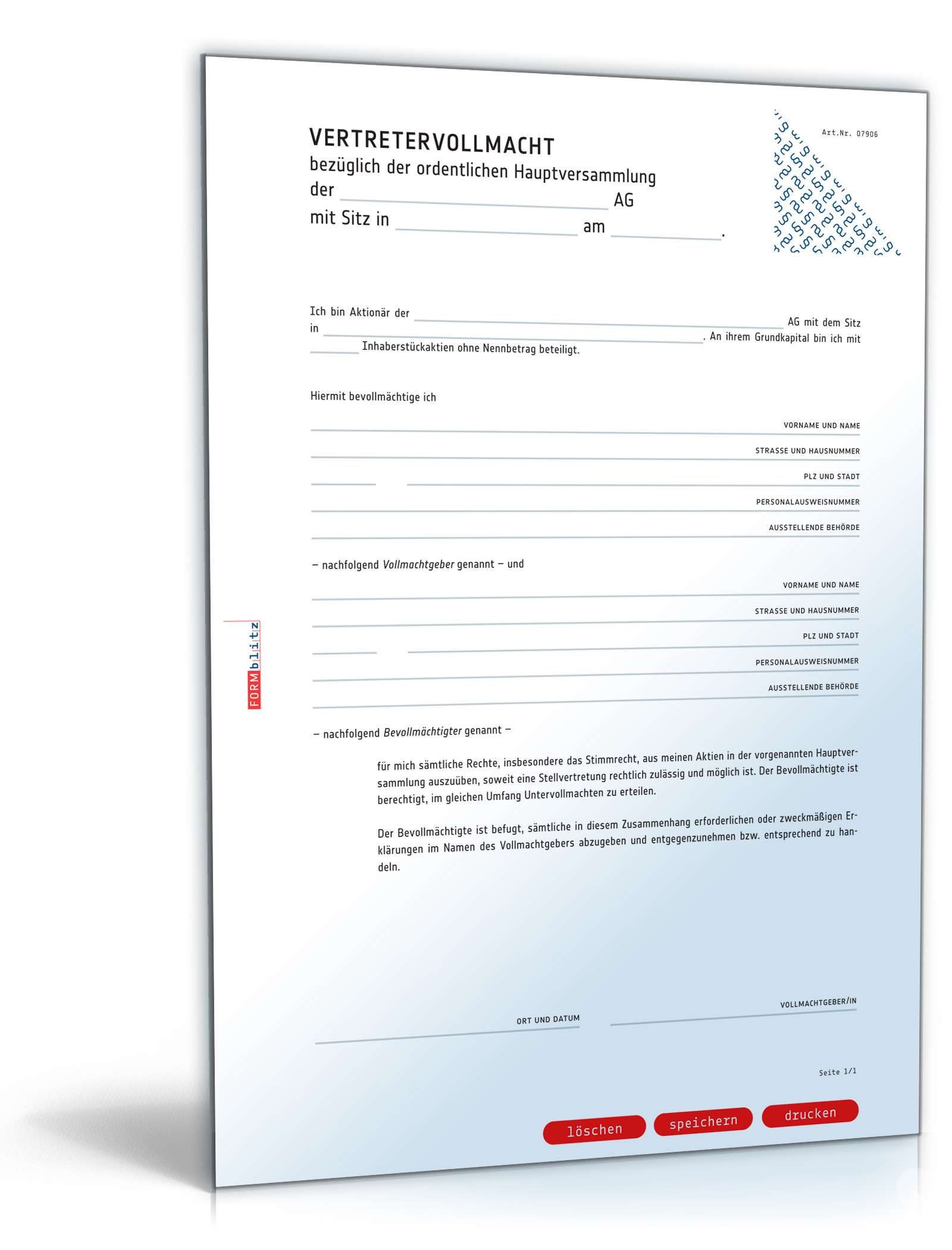Vollmacht Zur Abholung Eines Reisepasses Vollmacht Formular Word