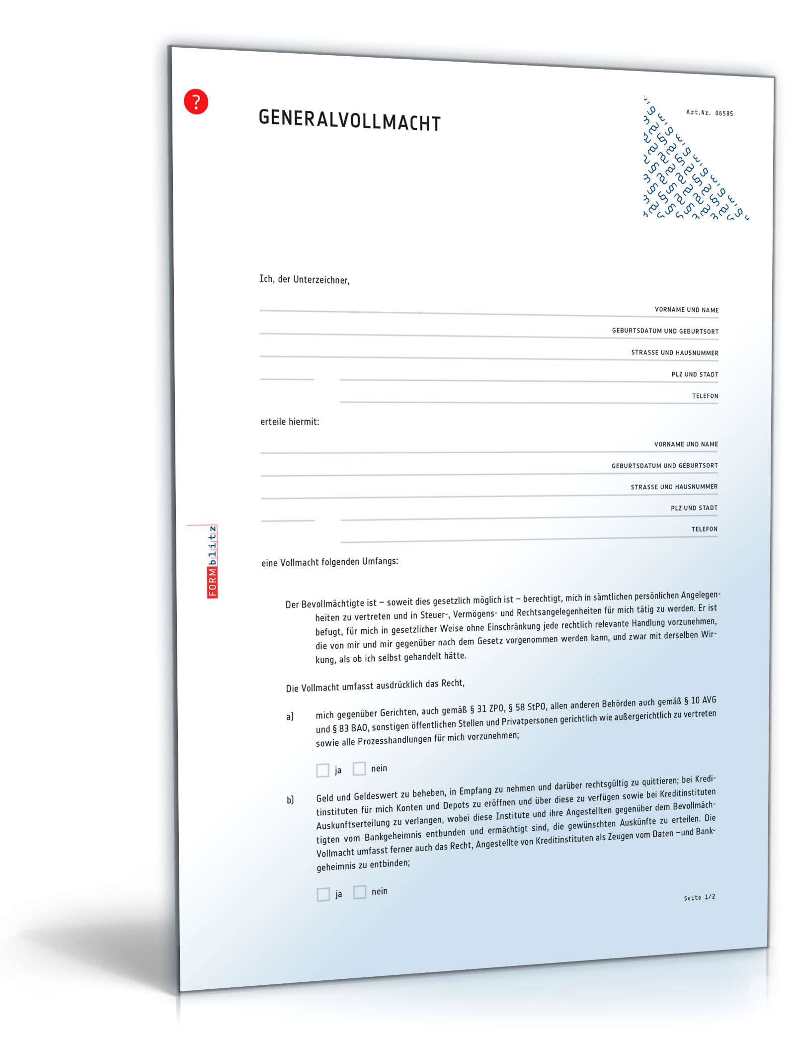 Vollmacht Für Kfz Abmeldung Formular Vollmacht-Paket | 13 Vollmachten als PDF & Word zum Download
