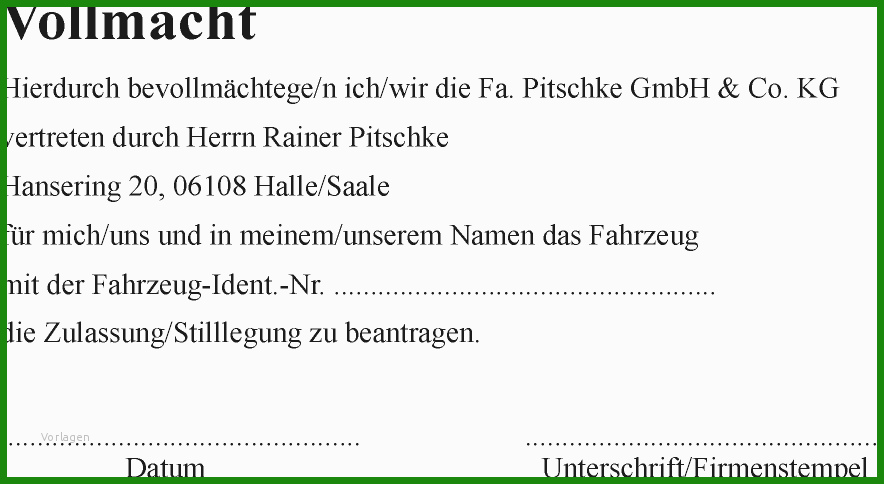 Vollmacht Zur Zulassung Eines Pkw Vollmacht Zulassung Kfz Model Was Muss Ich Heer Schre - vrogue.co
