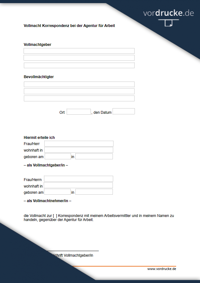 Vollmacht Zur Zulassung Eines Kfz Vollmachten Archive Kostenlose Vordrucke und Mustervorlagen downloaden
