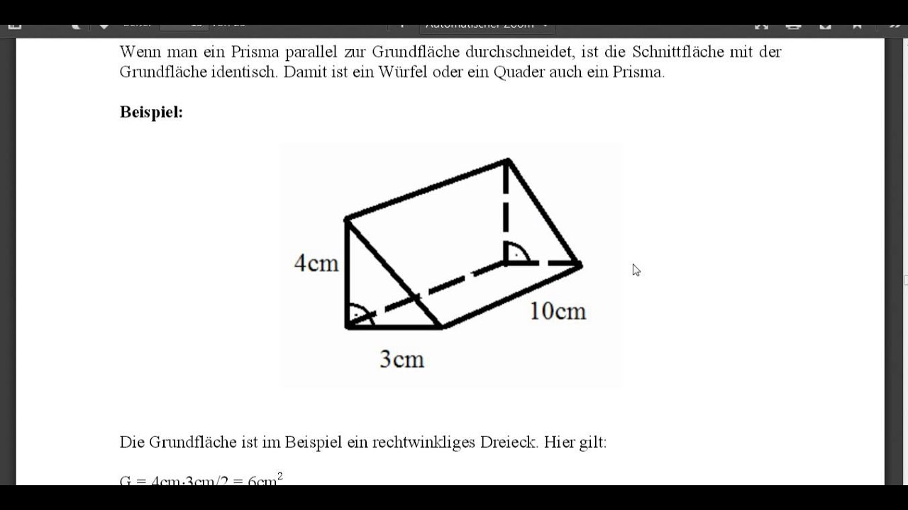 Oberfläche Und Volumen Von Prismen