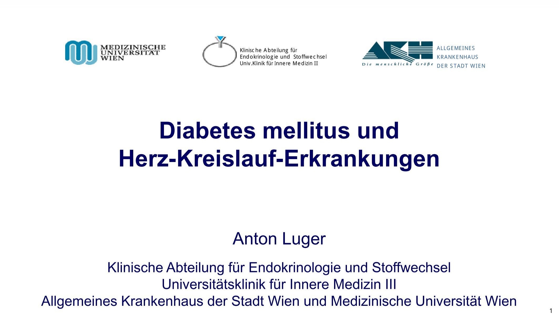 Gemeinschaftspraxis Dr. Ulrike Winkler / Malte Pelz Vortrag Prof. Dr. Anton Luger - Vinzenz Gruppe