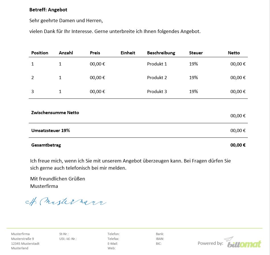 Angebot Und Nachfrage übungen Mit Lösungen Was ist ein Angebot? | Definition, Erklärung & Mustervorlage