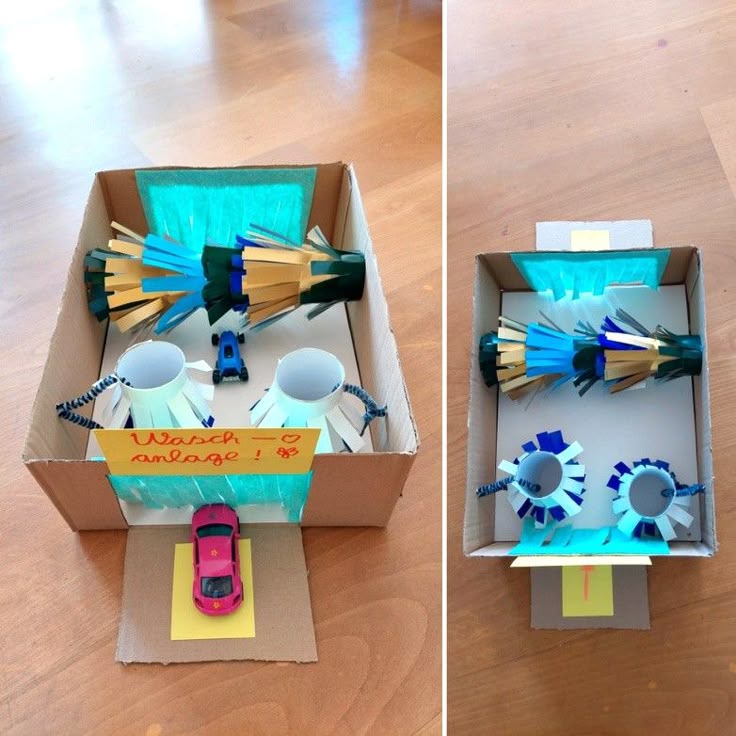 Waschanlage Selber Waschen In Der Nähe Waschanlage aus Karton | Karton kinder, Baby basteln ideen, Kinder