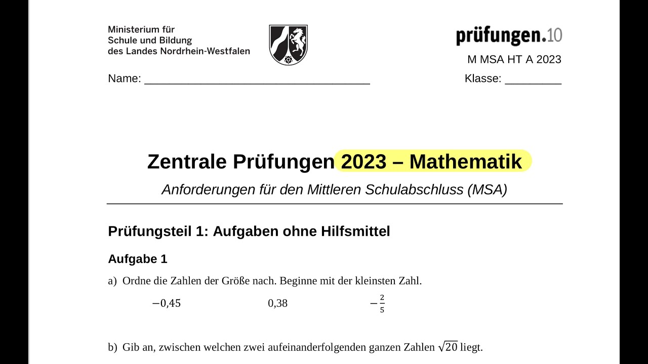 Zp 10 Nrw Mathe Aufgaben