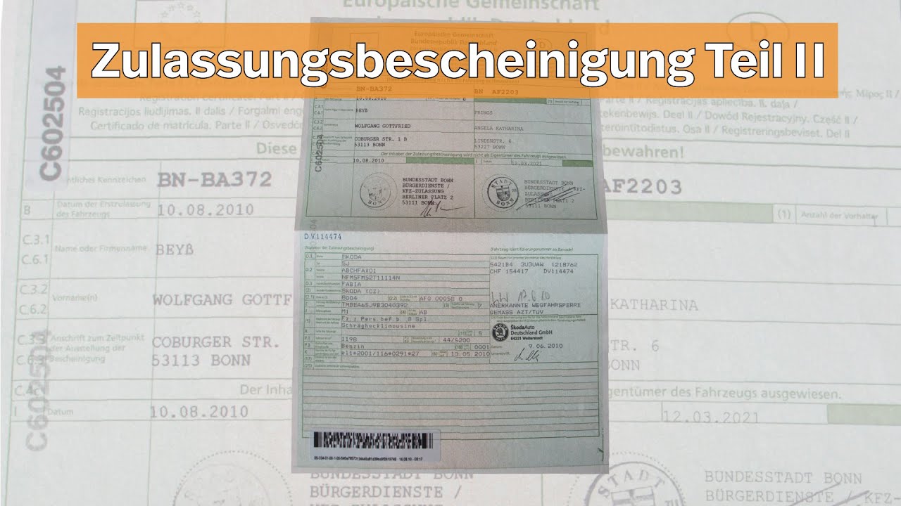 Kfz-zulassungs- Und Fahrerlaubnisbehörde Stadt Herne Rezensionen Zulassungsbescheinigung Teil 2 – Schnell erklärt! I Kennzeichenbox.de